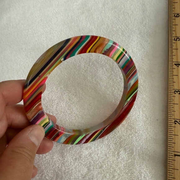 vintage Sobral pop art rainbow stripe bangle - Picture 3 of 3